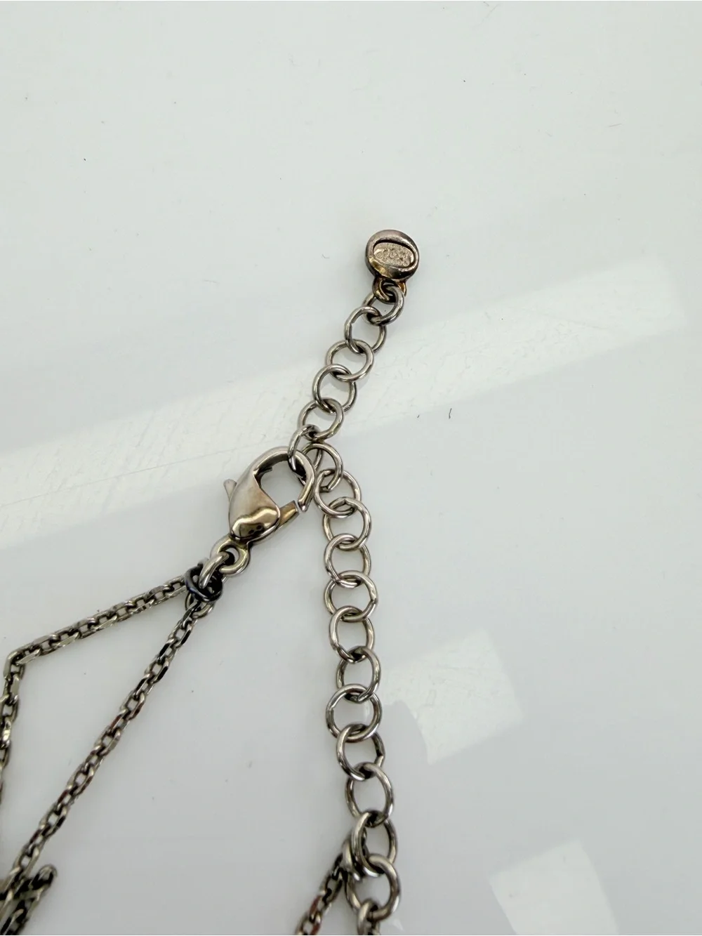Chanel Layered Long Necklace in Silver-Tone Metal and Crystal Beads